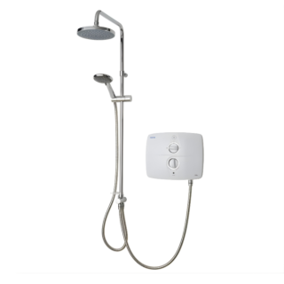 Triton T90 SR 9.0kW Electric Shower with DuElec Diverter Kit – White