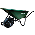 Protekk 100Ltr Wheelbarrow Green Plastic Pneumatic Wheel
