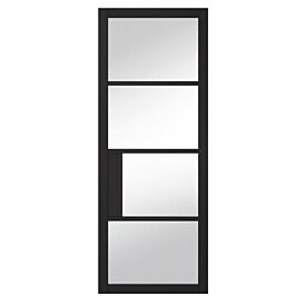 Portland 4 Lite Clear Glazed Door Black 78X30X44Mm