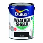 Dulux Weathershield Smooth Masonry Paint Black 5L