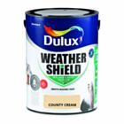 Dulux Weathershield Smooth Masonry Paint County Cream 5L